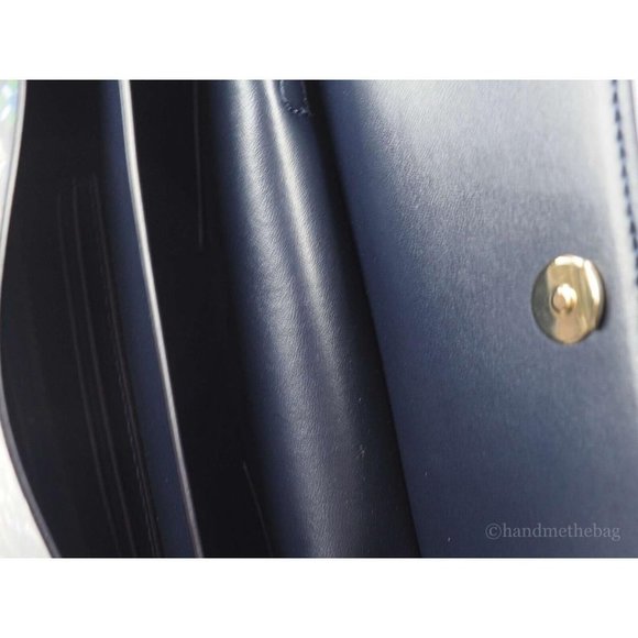 NEW Tory Burch Block Navy Soleil Floral Leather Mini Satchel Crossbody Bag - Picture 8 of 14